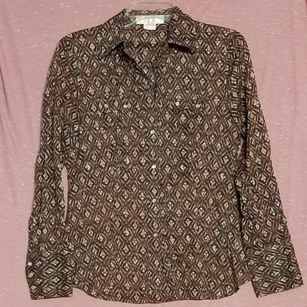 EUC Michael Kors snake print Button Down Shirt